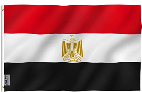 ANLEY Fly Breeze 3x5Pi Drapeau de l'Egypte-Couleur Vive Résistant aux UV-Tête en Toile/Double Couture-Drapeau Egyptien Polyester œillet en Laiton 3x5Pi