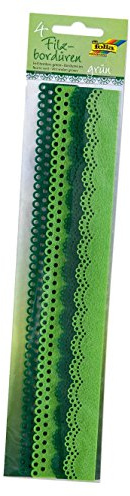 Folia Filzbordüren | grün & dunkelgrün | 30 cm | 4 Stück