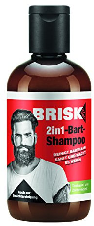 BRISK Bart-Shampoo – 2in1 Bartpflegemittel im Vorratspack – 1 Pack (150 ml)