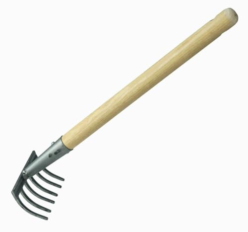 Freund Hochbeet-Rechen, 6 Zinken mit Stiel, Braun, 45 x 11 x 5 cm