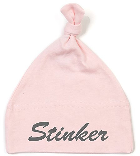 Schnoschi Babymütze in rosa mit Stinker hochwertig Bestickt/gestickt