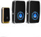 『No Battery Required』Wireless Doorbell Waterproof, AURTEC Door Chime Kit with 2 Plug-in LED Flash Receivers & 1 Press Self-Powered Transmitter, 51 Chimes, 4 Volume Levels, No Battery Required, Black