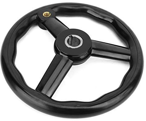 Volant Électrique Rond Noir à 3 Rayons avec Poignée pour Machine-Outil Fraiseuse Roue à Main 250 * 22mm