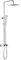 Ibergrif M17005 Columna Ducha, Ajustable Duchas de Baño Columna, Sistema Columna Cuadrado de Ducha con Rociador, Alcachofa, Manguera, Barra Ajustable y Soporte, Cromo