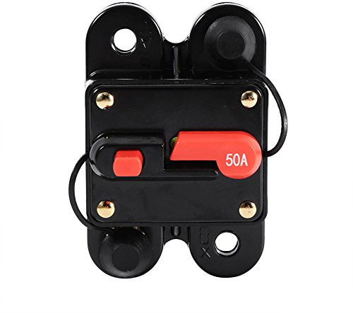 Sicherung, Legierung und Kunststoff des Leistungsschalters 50Amp -100Amp Leistungsschalter zurücksetzen Solarsystem Sicherungshalter Auto Boot Sicherungshalter Wasserdicht 12-24V (50A)