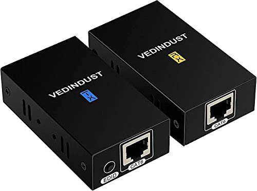 VEDINDUST HDMI Extender 1080P 60M 196ft Extendeur Ethernet en rj45 Transmission sur Cat5e 6 7 émetteur et récepteur Pour Full HD 3D Soutien Sans Perte pour Lecteur PS4 PS5 Sky Xbox HDTV