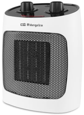 Orbegozo CR 5031 - Calefactor cerámico, 2 Niveles de potencia, Modo ventilador, Asa, Protección Sobrecalentamiento, 2000 W