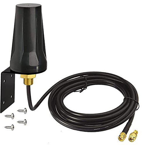 Bingfu Antenna 4G LTE Esterna SMA Maschio 5dBi MIMO Impermeabile Cavo Coassiale 195 a Bassa Perdita Staffa Fissa Montaggio a Parete per 4G LTE Router Gateway IoT Cellulare Fotocamera da Pista