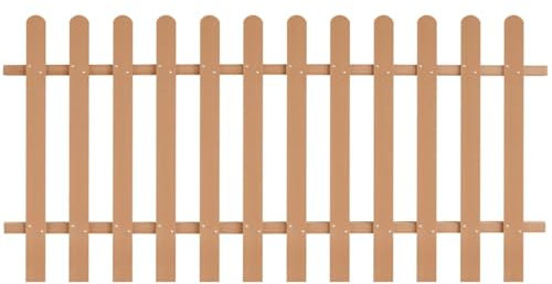 Susany Lattenzaun Gartenzaun Zaun Vorgartenzaun Friesenzaun Zierzaun 200 x 100 cm (L x H) Mit insgesamt 12 Latten,Holz-Kunststoff-Verbundwerkstoff (WPC)