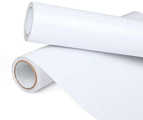 Prime Vinyl Vinylfolie Plotter- 30,5cm x 335,5cm Matt Weiß Permanentes Plotterfolie Vinyl Rollen mit PET-Rückseite, Vinyl für Silhouette, Tasse, Fenster, Wohnkultur