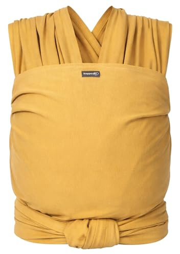 Hoppediz Elastisches Babytragetuch ab Geburt, Curry 4,60 m