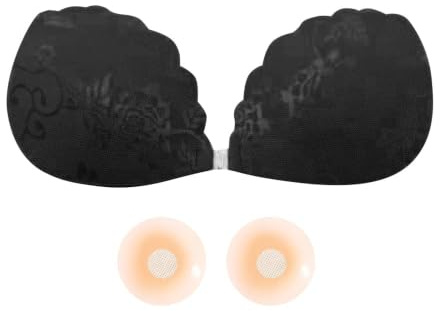 BKEPDY Copricapezzoli Adesivi Reggiseno Invisibile Coppe Adesive Seno Push up Forma a Fiore Riutilizzabile Traspirante Schiena Nuda Trasparente Boob Tape Alza Seno Adesivo