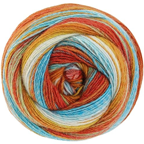 LANA GROSSA Gomitolo Arte | Dochtgarn mit unterschiedlichen Degrade-Farbverläufen | Handstrickgarn aus 60% Schurwolle & 40% Polyacryl | 200g Wolle zum Stricken & Häkeln | 700m Garn FB 1011