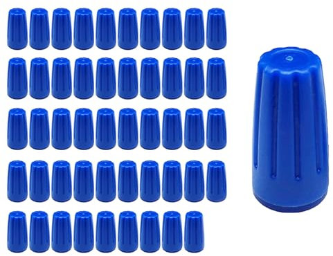 Waterproof Outdoor Electrical Connector, 50pcs Blue Wire Nut Caps Cable Terminal for Outdoor Lighting, Landscape and Irrigation