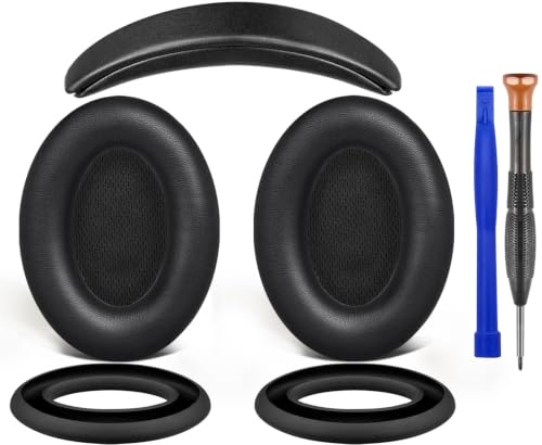SOULWIT Replacement Kit for Bose QC15/QC2 QuietComfort Headphones, Ear Pads Cushions + Headband + Silicone Earpads Cover Protector - Black