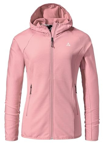 Schöffel Damen Fleece Hoody Style Cascata WMS, Fleecejacke mit Kapuze aus 2-Wege-Stretch, wärmende Outdoorjacke mit 2 Außentaschen, viola, 36