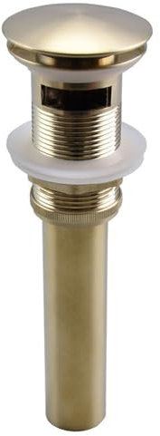 Valvula Lavabo con Rebosadero Oro Cepillado, Pop-Up Universal Desague Lavabo, para Lavabo y Bañera,Oro Cepillado