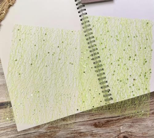 QIUMING 10 Stück Farbe Glitzer Pailletten Spitze Gaze Kunstpapier Scrapbooking Dekorieren DIY Junk Journal Planer Collage Hintergrund Papiermaterial