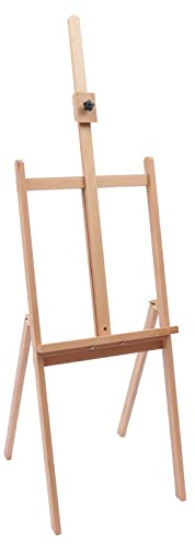 Staffelei aus Holz, Atelierstaffelei Staffelei Höhenverstellbar Standstaffelei Feldstaffelei für Kinder und Erwachsene (Nur Rahmen)