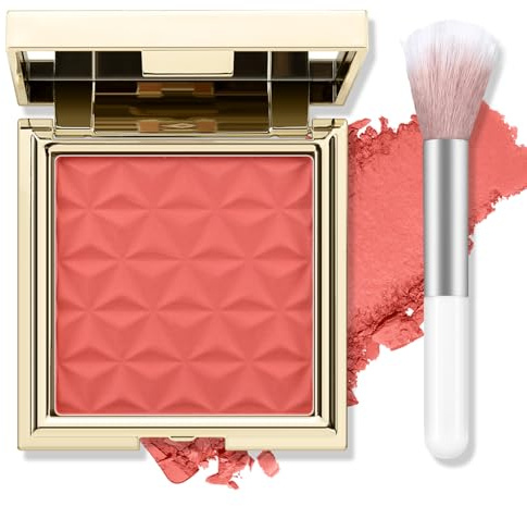 Boobeen Palette de fard à joues en poudre, fard à joues mat pour le maquillage des joues, fard à joues compact léger et très pigmenté pour le visage, aspect rougissant naturel modulable
