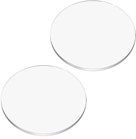 2 Stück 20 cm Klare Acrylscheibe, 5 mm dick, gegossenes PMMA, runde Platte, Acrylplatte Kreis aus synthetischem Glas, transparente Sockel für Figuren, DIY, Display