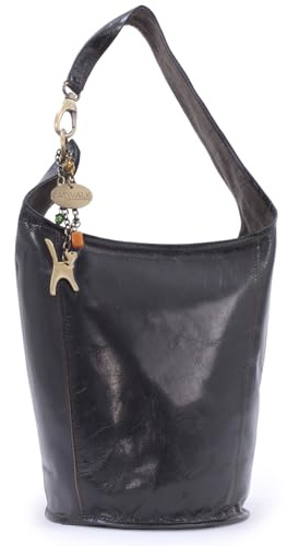 Catwalk Collection Handbags - Damen Leder Schultertasche - Beuteltasche/Handtasche Mittelgroß - Glastonbury