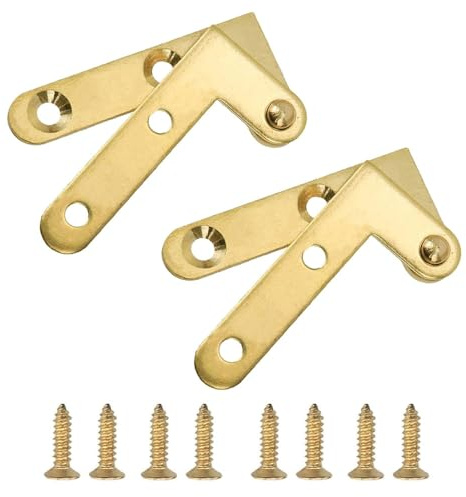 Lot de 2 charnières de porte pivotantes à 360 degrés en laiton dissimulé avec vis, charnière de porte de meubles en cuivre antique pour armoire, placard, fenêtre, clôture