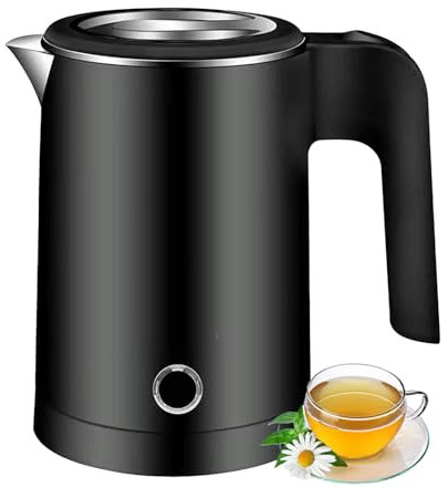 VOLTIX Bollitore Elettrico in Acciaio Inossidabile 0,5L, 600W, bollitore portatile – bollitore elettrico piccolo Ideale per Casa, Ufficio e Viaggi, Senza BPA (Nero)