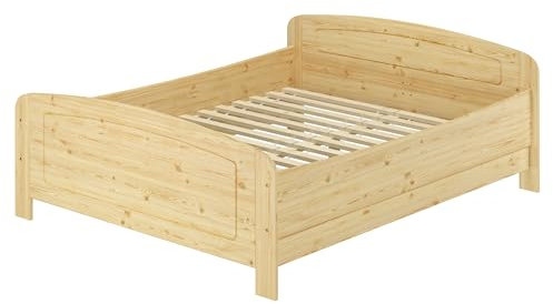 Erst-Holz®Extra hohes Holzbett 160x200 Massivholzbett Kiefer Zubehör wählbar V-60.44-16Rollrost inkl.