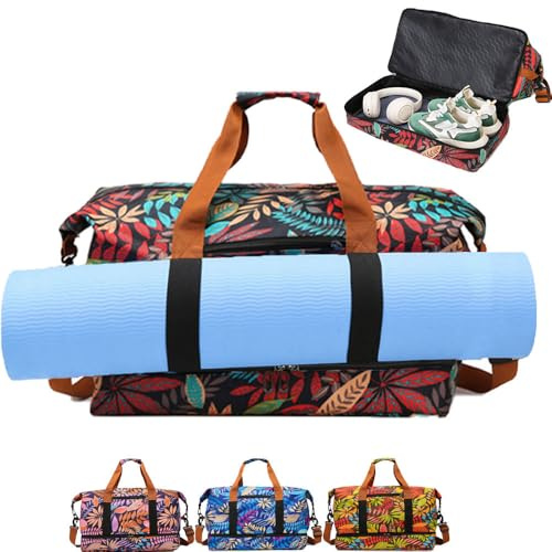 Aikelai Yogatasche groß Damen,Yogamattentasche Damen,Taschen für Yogamatten,Sport Tasche Damen Fitness,Sporttasche Damen,Yogatasche für Matte und Zubehör