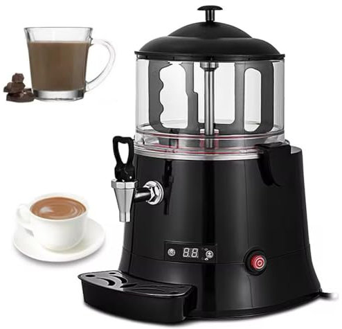 Dispensador de chocolate caliente comercial, fuente de chocolate de 5 l/10 l, máquina eléctrica for preparar bebidas de chocolate, ajuste de temperatura de 30 a 90 ℃, for calentar chocolate, café(5L)