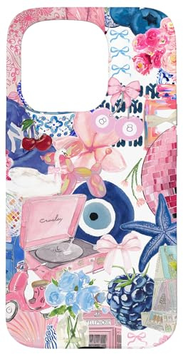Y2K Collage für europäische Sommer-Blumen, adrett, niedlich, Kokette Pink Hülle für iPhone 15 Pro