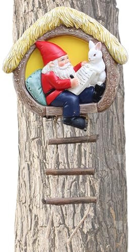Gupcaqosjw Décor de GNOME du Mont Arbre, décoration de fées du Jardin | GNOME Bunny Fairy Figure Garden Decor,Sculpture fantaisiste Figurine Miniature extérieure pour la scène du Printemps pour Le