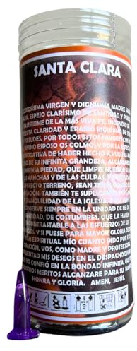 Velón de Santa Clara para Atraer Fuerza, Sabiduría, Paz y Esperanza | Velón de Petición con Aceite Litúrgico y Oración de 3 Días de Duración Aproximada.