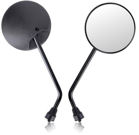 Cretassion Specchietto retrovisore per moto, omologato E9, rotondo, rotazione a 360°, specchietto per moto, M8, compatibile con scooter, ATV, ciclomotori, moto