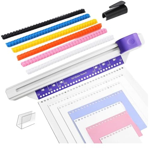 Remingtape 30-Loch-Bindemaschine, Hand-Locher für Lose Blätter, A4 A5 A6 A7 B5 B6 B7 Buchbinder Notizbuch Spiralbindung
