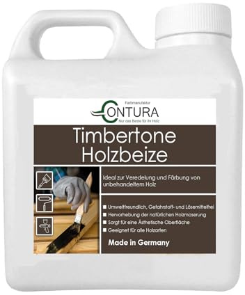 Contura Holzbeize Timbertone Holzfarbe Tischler Positiv Beize Holz Farbe Wasserbeize Modern Parkett Möbel (Eiche Antik, 1 Liter)