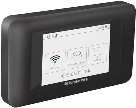 Karbor 5G Wi-Fi 6E tragbarer WLAN-Hotspot Router-Bis zu 2,7 Gbit/s, 5000mAh Dual-Band 5G WLAN mit Abdeckung in über 200 Ländern, Nano-SIM-Karten Slot, Verbindung zu bis zu 16 Geräten