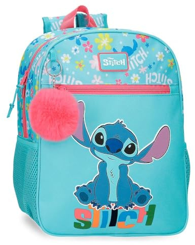 Joumma Disney Aloha Stitch Skolryggsäck Justerbar Blå Vagn 27 x 33 x 11 cm Polyester