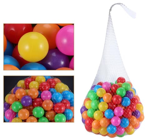 BESPORTBLE Bolas De Plástico para Niños Pequeños 7 Cm con Bolsa De Malla Color Brillante Juguetes De Baño Educativos para Juego Piscinas y Espacios Infantiles Paquete De 50 Unidades