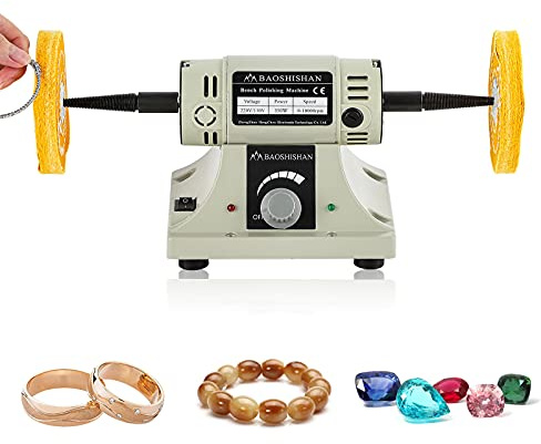 Ryanong Bench Polisher Polishing Machine Lathe Sander Grinder Buffing Motor Benchtop Lathe Polishing Machine 350W 220V
