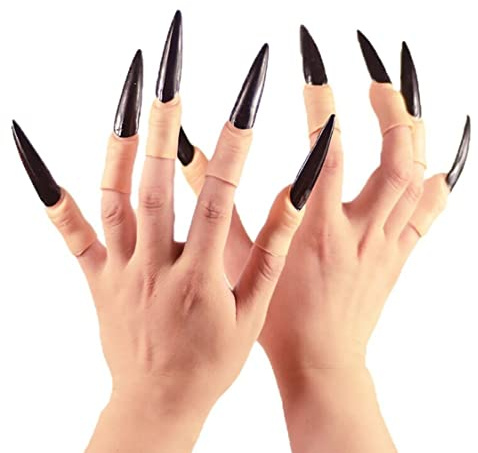 Nail Claws Uñas postizas 10PCS Flecha Anillos de garra Cosplay Puntas de los dedos Fiesta Halloween Prop Bruja Garras Armadura Dedo Gótico Vampiro Uñas