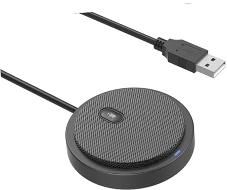 TOBBOMEY Microfono Condensatore USB Omnidirezionale con Supporto Treppiede e Filtro Anti-pop Microfono con Cavo per Registrazioni Vocali Chiare e Riduzione Rumore per Conferenze Gaming e