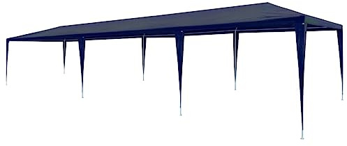 Pavillons Partyzelt, Partyzelt 3x9 m PE Blau für Hochzeit, Picknick, Markt
