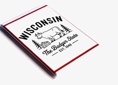 Wisconsin Souvenir Kühlschrankmagnet, Fridge Magnet, Wisconsin the Badger State Reiseandenken aimant de refrigerateur calamita de frigorifero iman de nevera koelkastmagneet