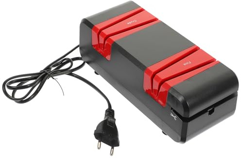 Ipetboom Affûteur Électrique pour Ciseaux et Couteaux Moteur Cuivre 60W Affûteur Rapide Multifonction Cuisine Usage Domestique Compatible Voltage Ac220 Noir et Rouge
