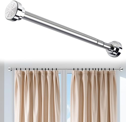 MFUSUL Bastone Telescopico Estensibile in Acciaio Inox, 66-200 cm, Bastoni Tende per Interni, Antiruggine e Antiscivolo, Senza Fori, Asta Doccia per Bagno, Guardaroba, Finestra