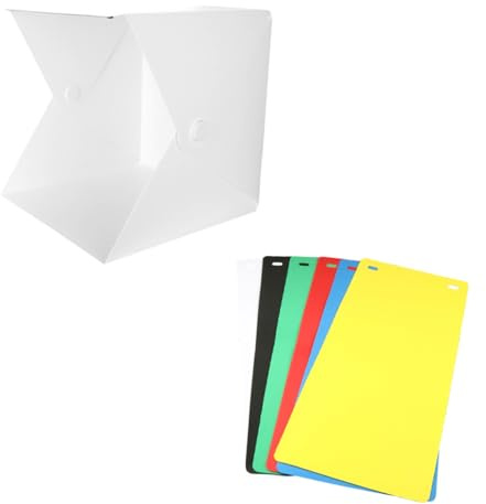 Alipis Mini Cubo Luminoso Pieghevole Mini Scatola per Foto Piastre di Sfondo Colorate Fondali Fotografici Leggero Facile da Trasportare e Riporre Alimentato Tramite Porta USB