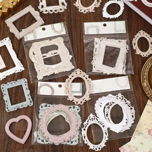 40 marcos de papel vintage para álbumes de recortes, cartulina en relieve para álbumes de recortes, diarios y proyectos decorativos de álbumes