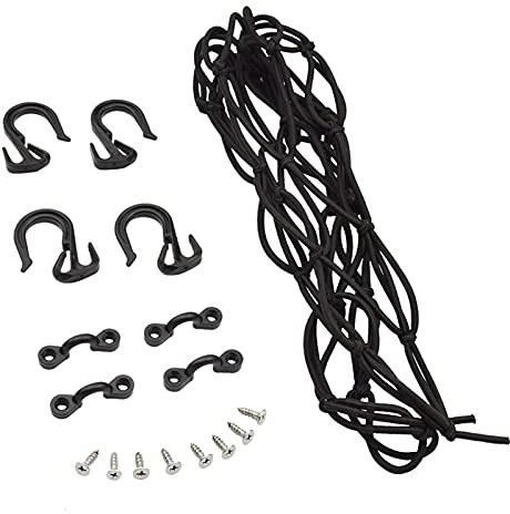 ZCXXDCX Kayak Canoe Deck Cargo Net Elastic Elastic Net Rope Hook Deck Rigging Set